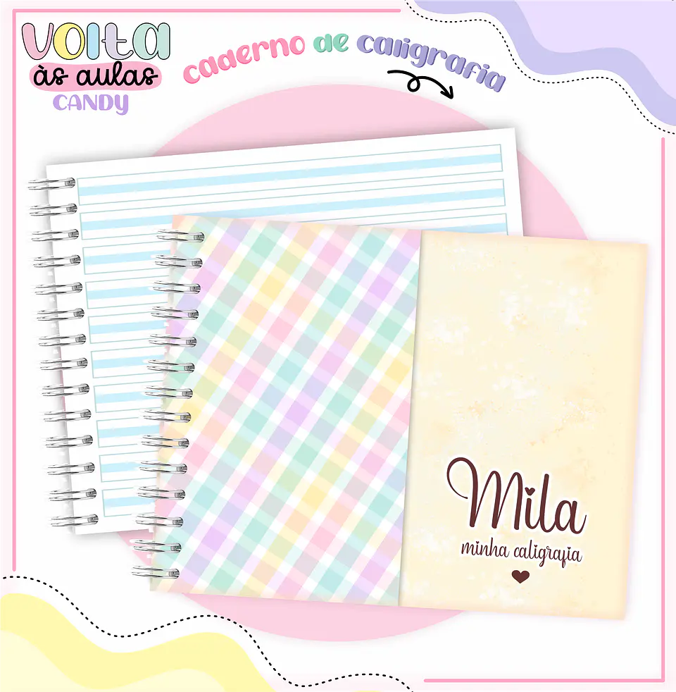Arquivo encadernação kit escolar  Candy -  LINA CRIATIVA 13