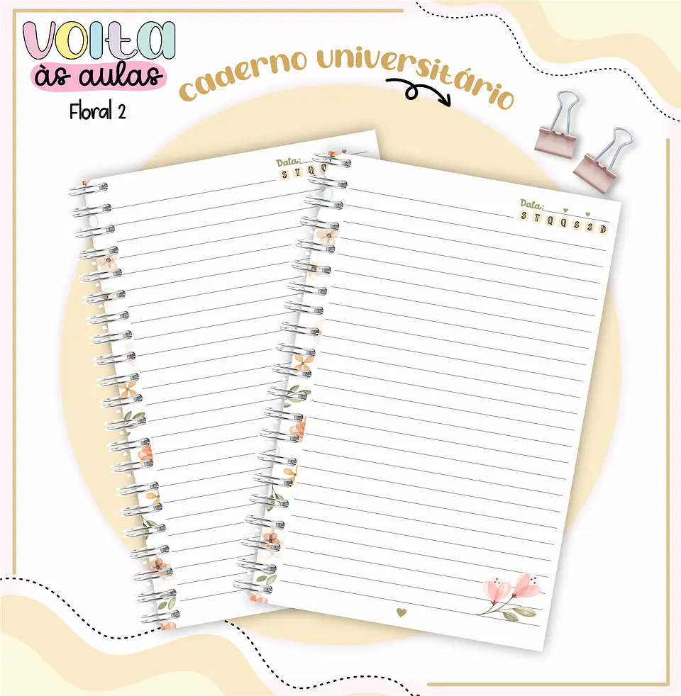 Arquivo encadernação kit escolar Floral -  LINA CRIATIVA 3