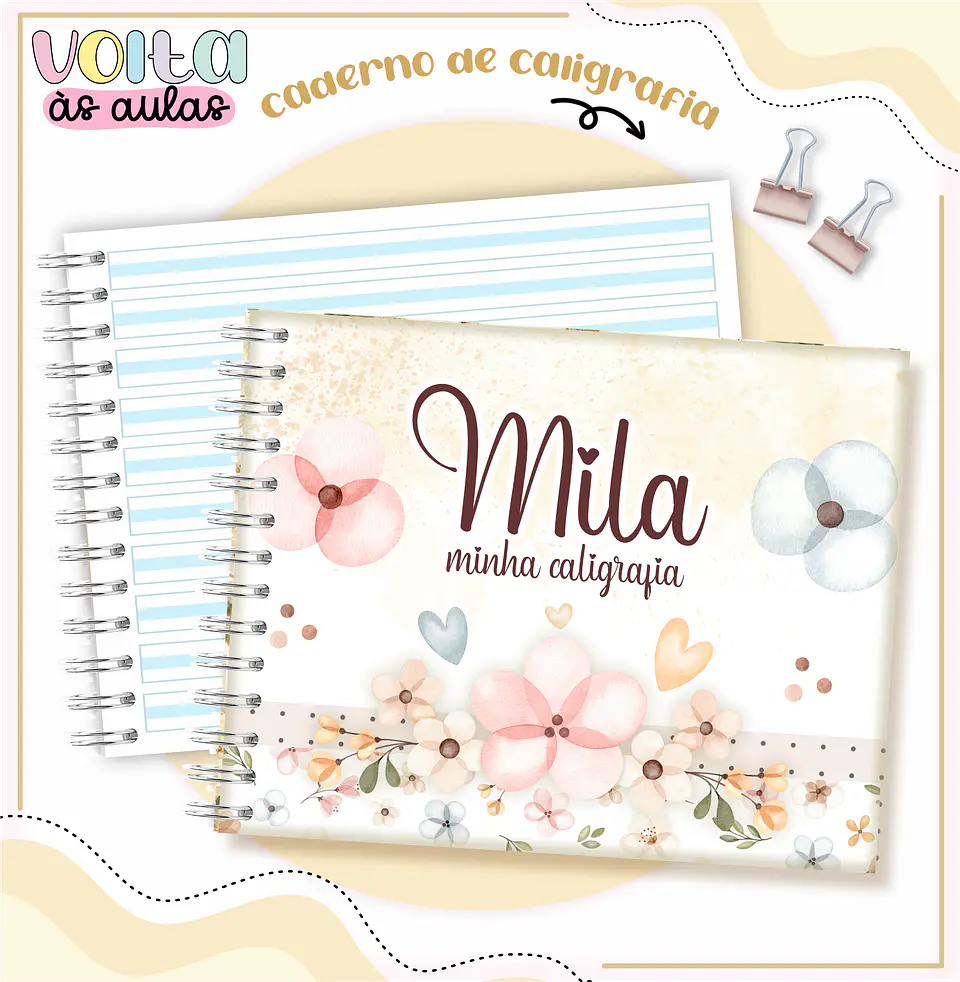 Arquivo encadernação kit escolar Floral -  LINA CRIATIVA 4