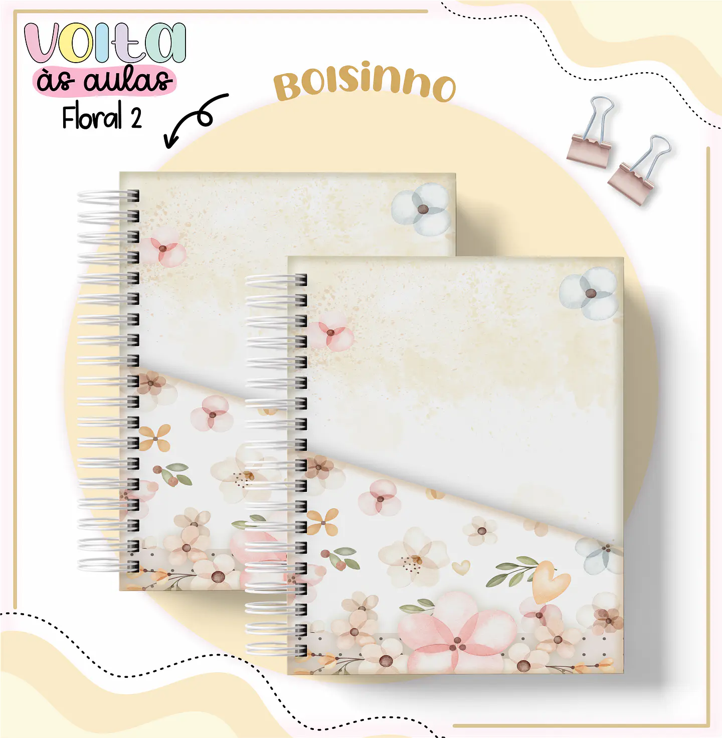 Arquivo encadernação kit escolar Floral -  LINA CRIATIVA 5