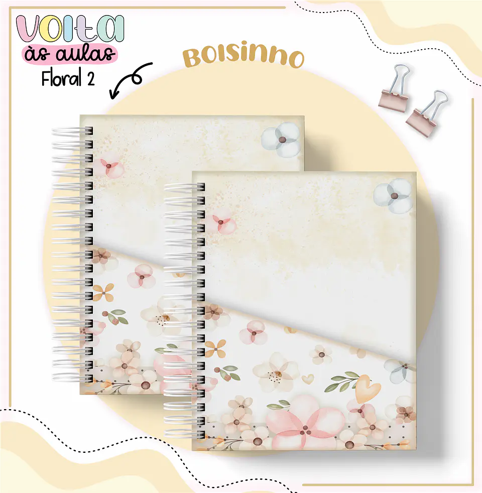 Arquivo encadernação kit escolar Floral -  LINA CRIATIVA 5