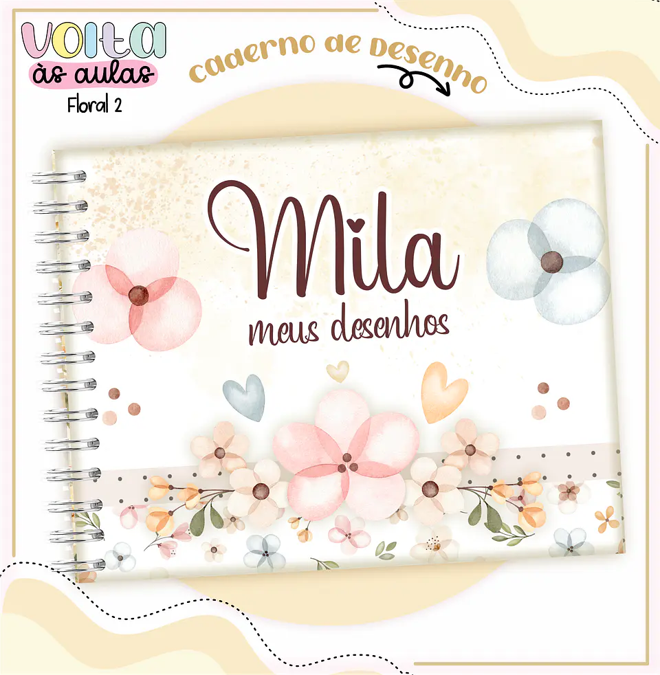 Arquivo encadernação kit escolar Floral -  LINA CRIATIVA 6