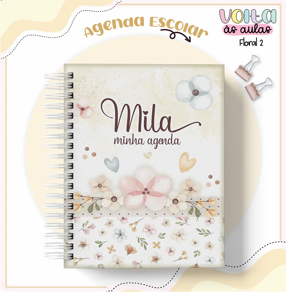 Arquivo encadernação kit escolar Floral -  LINA CRIATIVA 8
