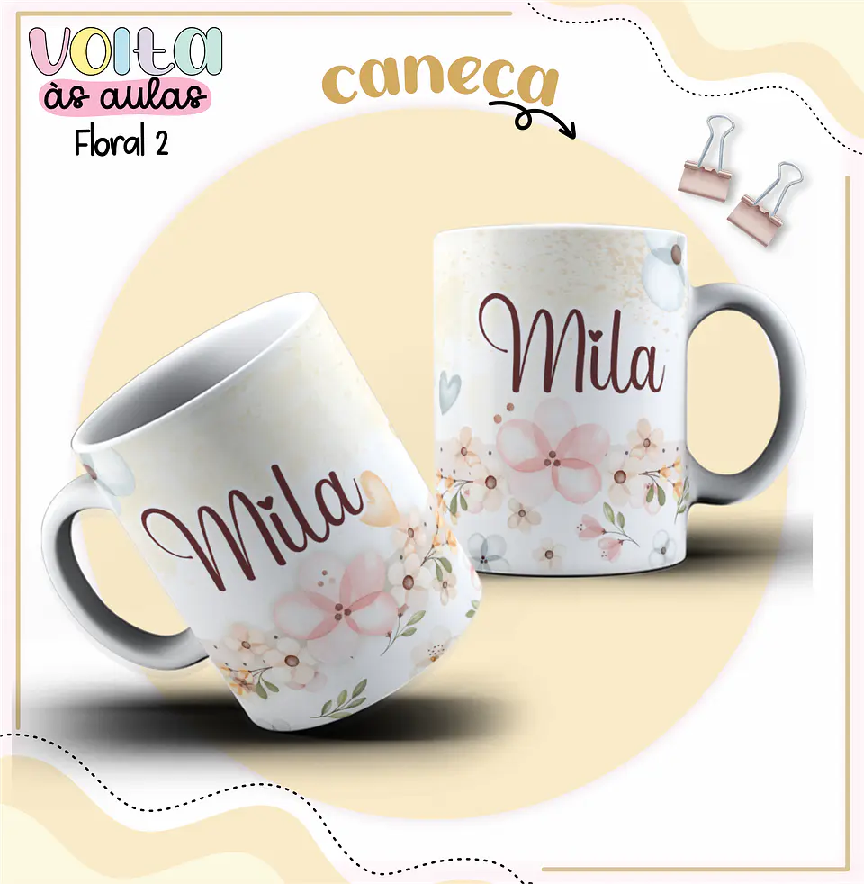 Arquivo encadernação kit escolar Floral -  LINA CRIATIVA 12