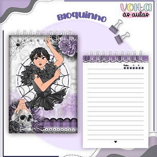 Arquivo encadernação kit escolar Wandinha -  LINA CRIATIVA