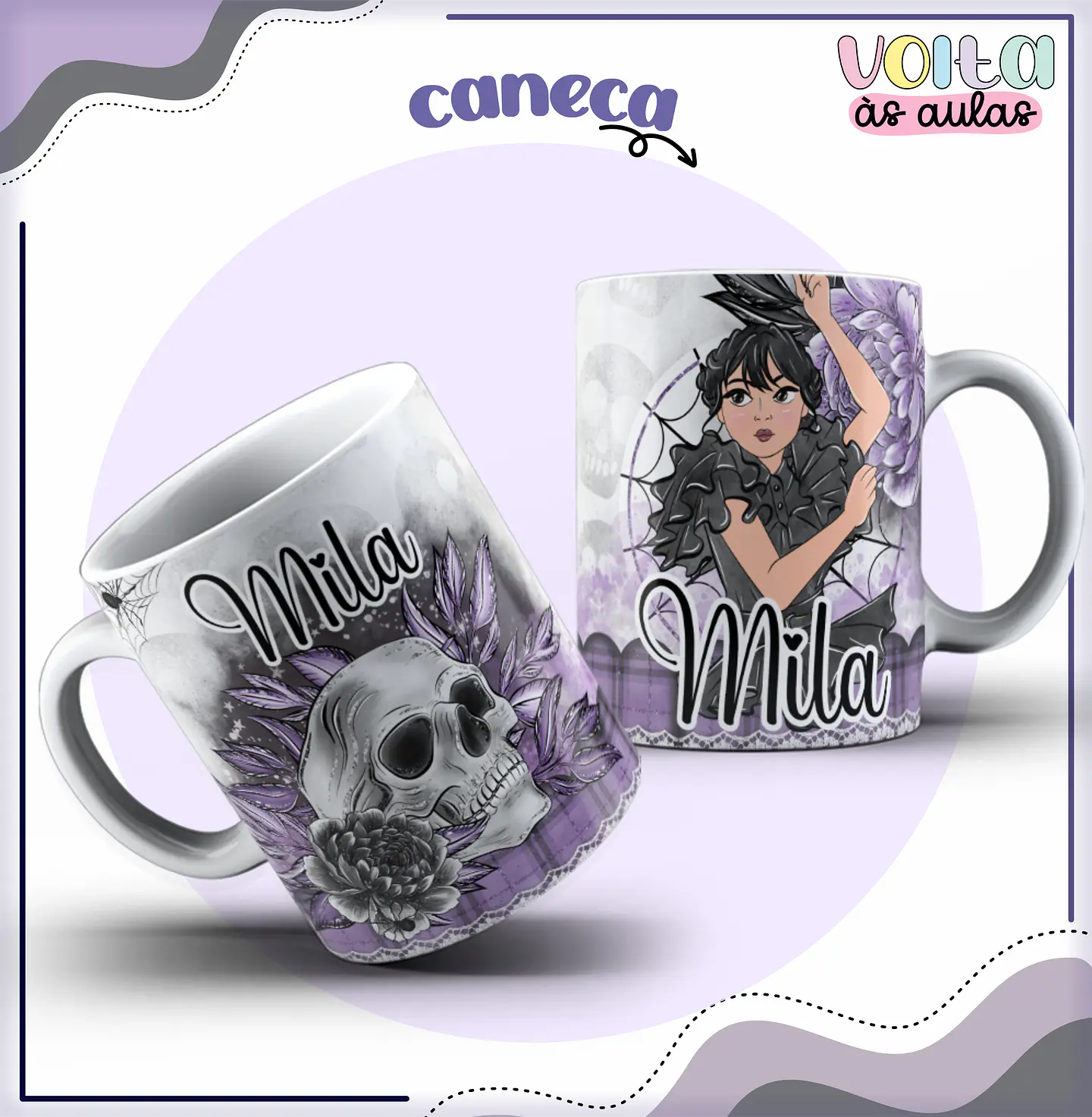 Arquivo encadernação kit escolar Wandinha -  LINA CRIATIVA 12