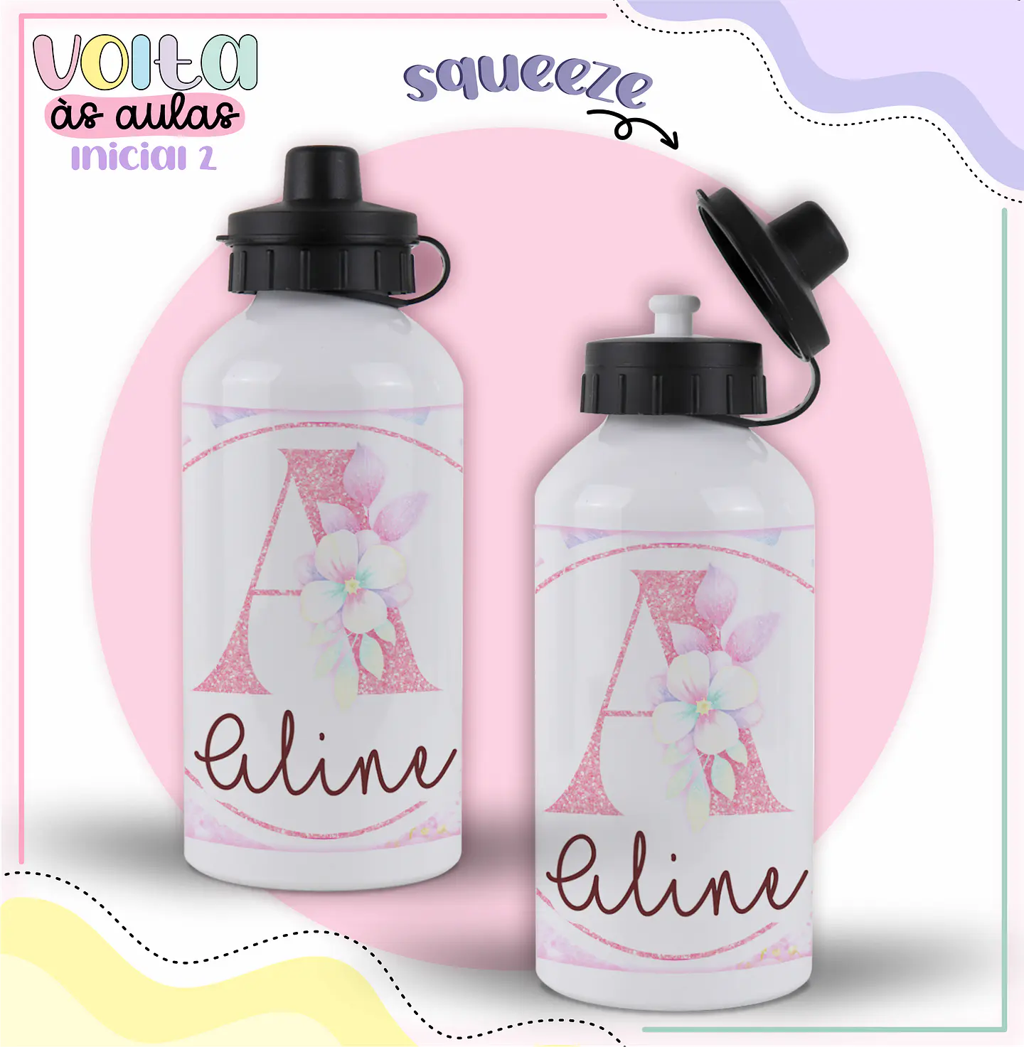 Arquivo encadernação kit escolar  Floral Alfabeto-  LINA CRIATIVA 2