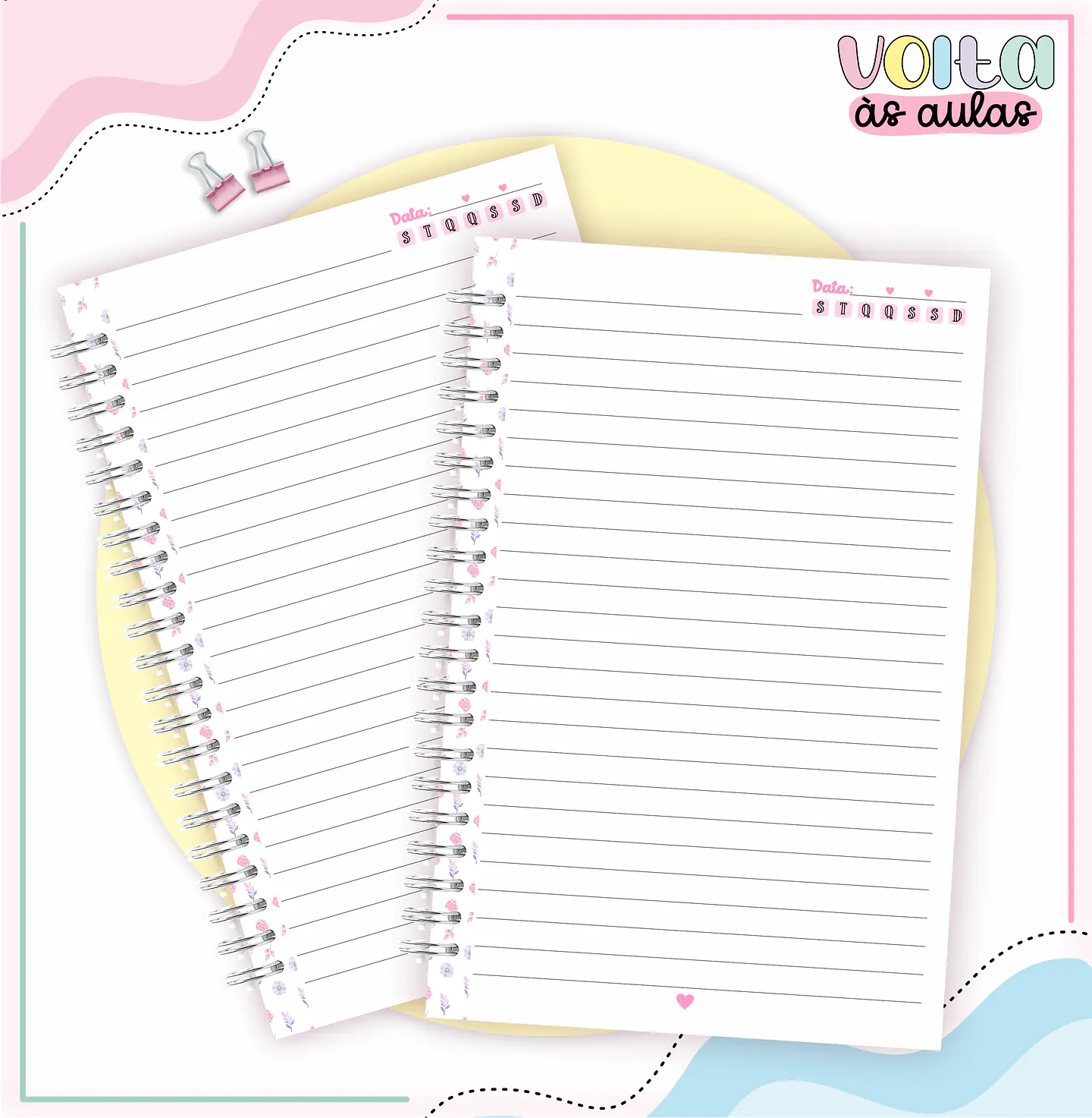 Arquivo encadernação kit escolar  Floral Alfabeto-  LINA CRIATIVA 5