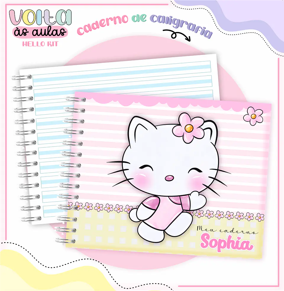 Arquivo encadernação kit escolar Hello Kit -  LINA CRIATIVA 2