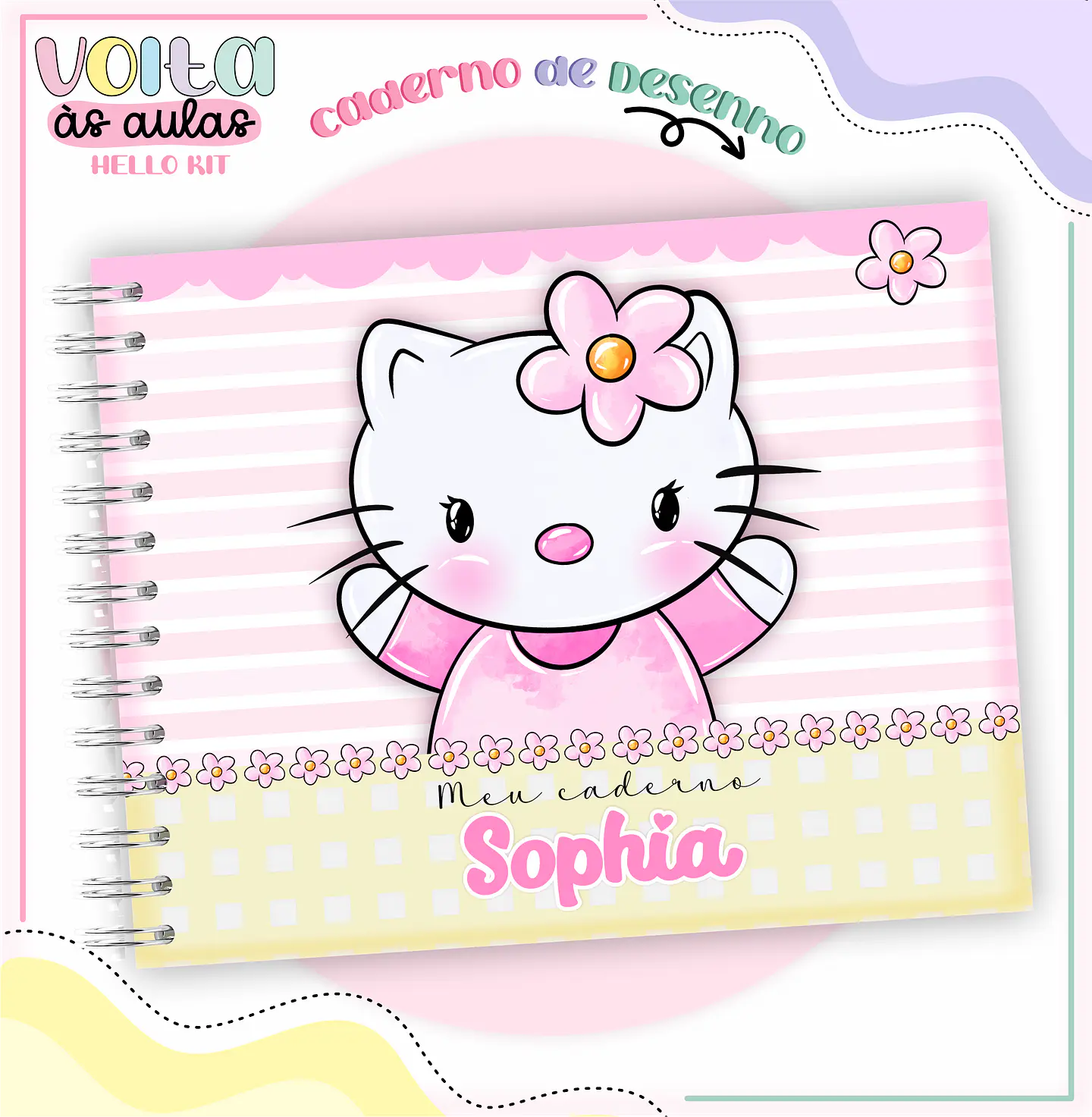 Arquivo encadernação kit escolar Hello Kit -  LINA CRIATIVA 3