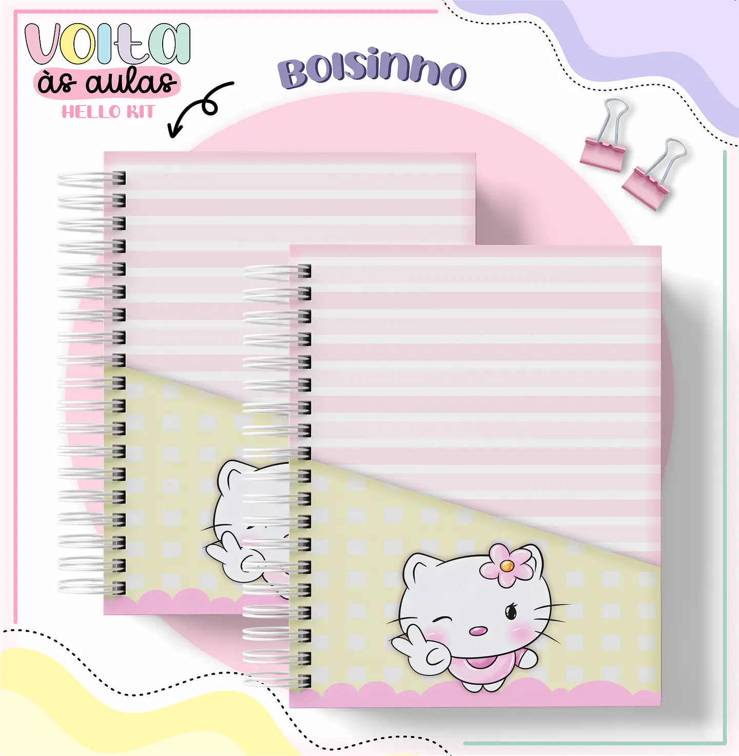 Arquivo encadernação kit escolar Hello Kit -  LINA CRIATIVA 4