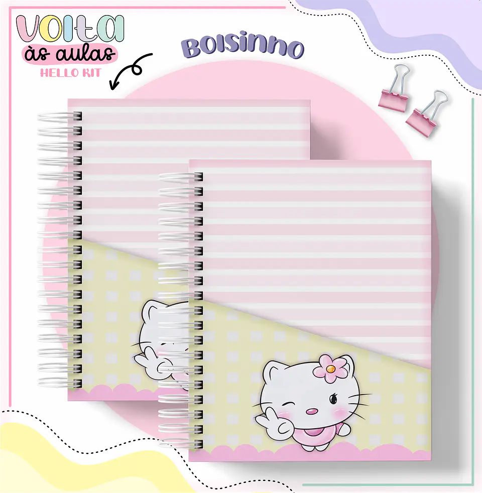 Arquivo encadernação kit escolar Hello Kit -  LINA CRIATIVA 4