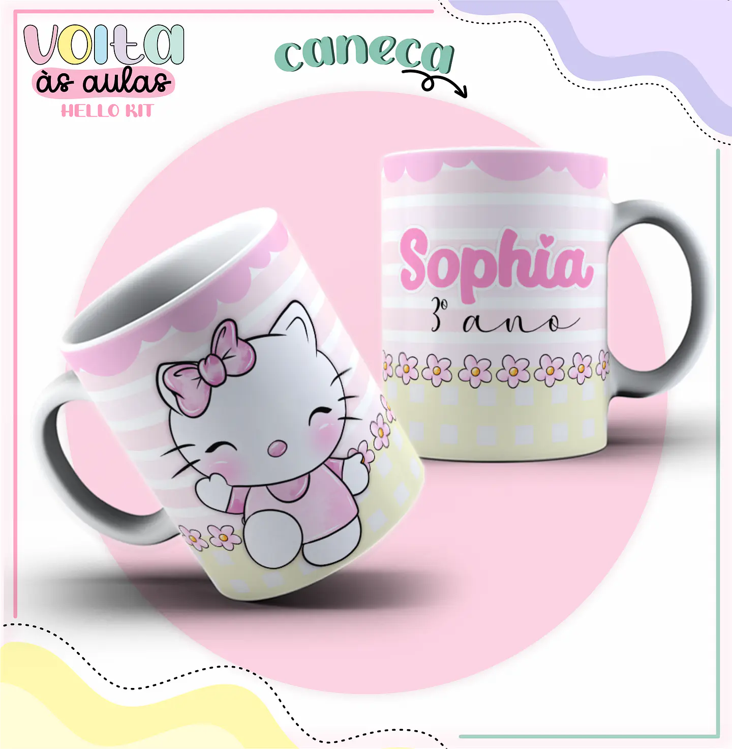 Arquivo encadernação kit escolar Hello Kit -  LINA CRIATIVA 9