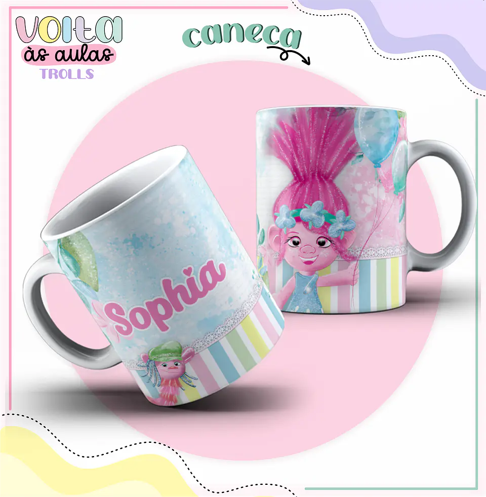 Arquivo encadernação kit escolar Trolls -  LINA CRIATIVA 9