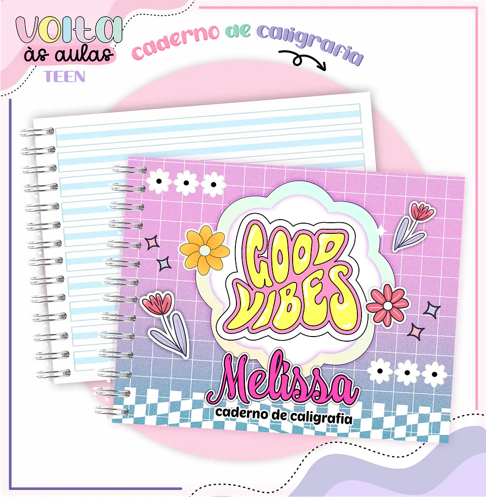 Arquivo encadernação kit escolar Teen Menina Groovy -  LINA CRIATIVA 3