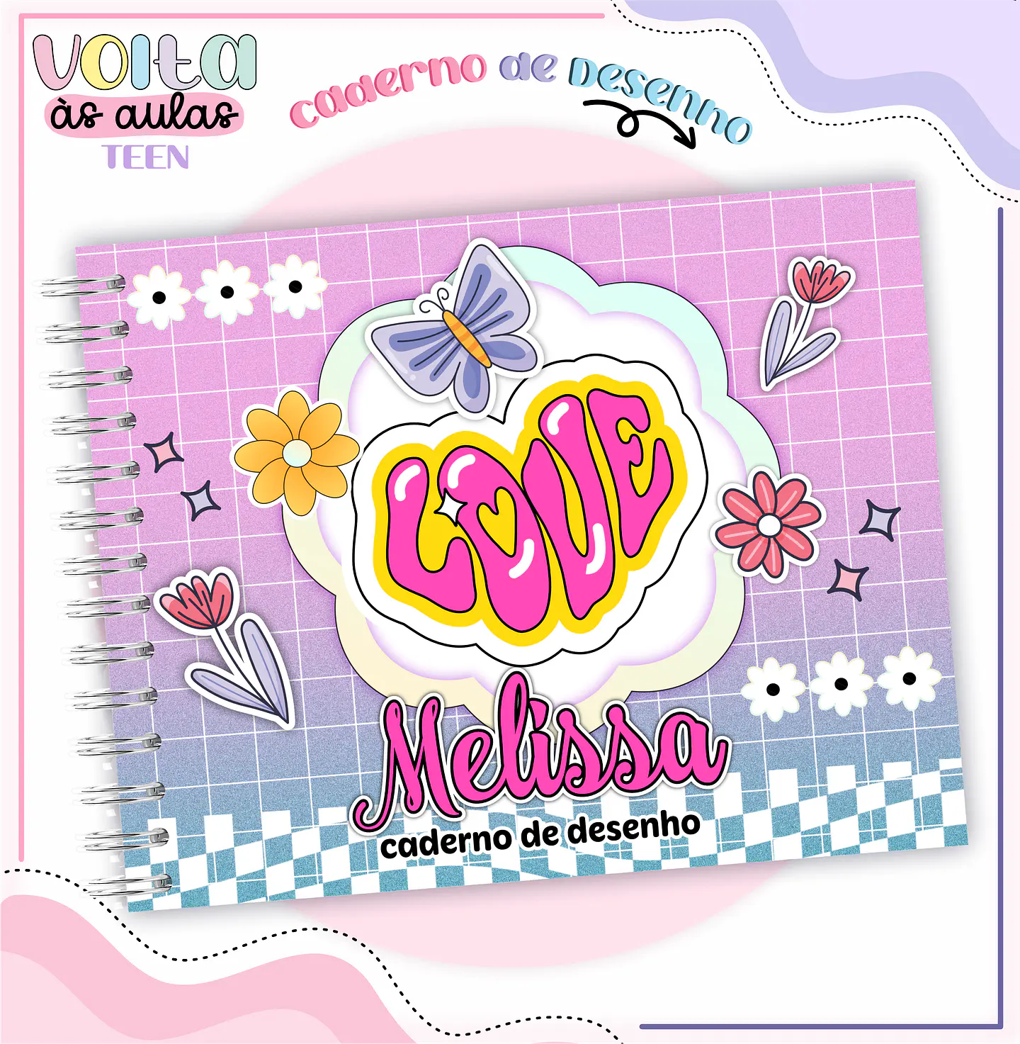 Arquivo encadernação kit escolar Teen Menina Groovy -  LINA CRIATIVA 6