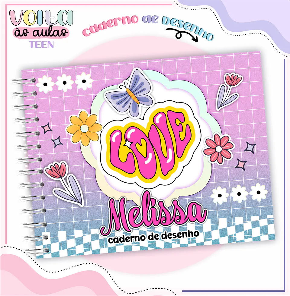 Arquivo encadernação kit escolar Teen Menina Groovy -  LINA CRIATIVA 6