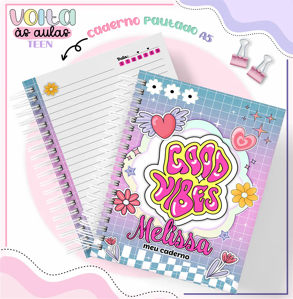 Arquivo encadernação kit escolar Teen Menina Groovy -  LINA CRIATIVA 7