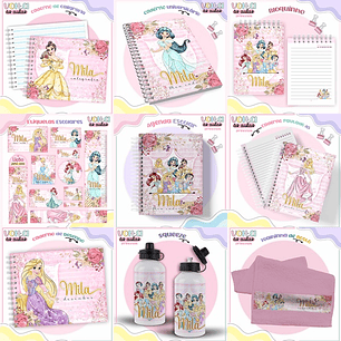 Arquivo encadernação kit escolar Princesas Disney -  LINA CRIATIVA