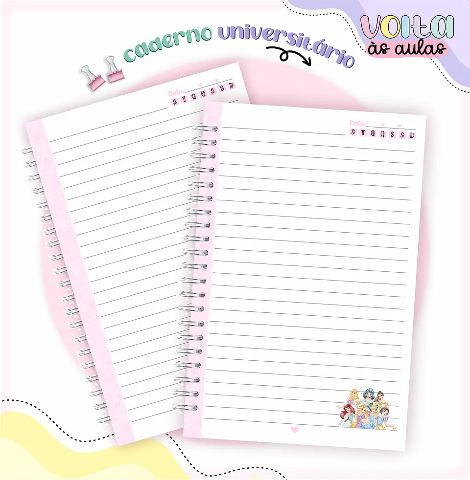 Arquivo encadernação kit escolar Princesas Disney -  LINA CRIATIVA 4