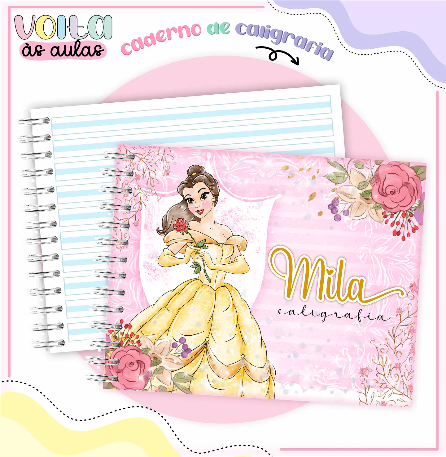 Arquivo encadernação kit escolar Princesas Disney -  LINA CRIATIVA 5
