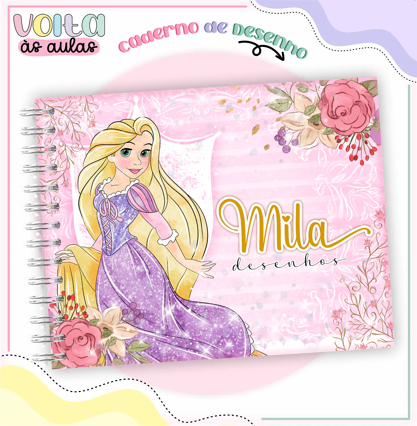 Arquivo encadernação kit escolar Princesas Disney -  LINA CRIATIVA 6