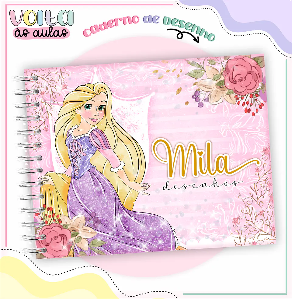 Arquivo encadernação kit escolar Princesas Disney -  LINA CRIATIVA 6