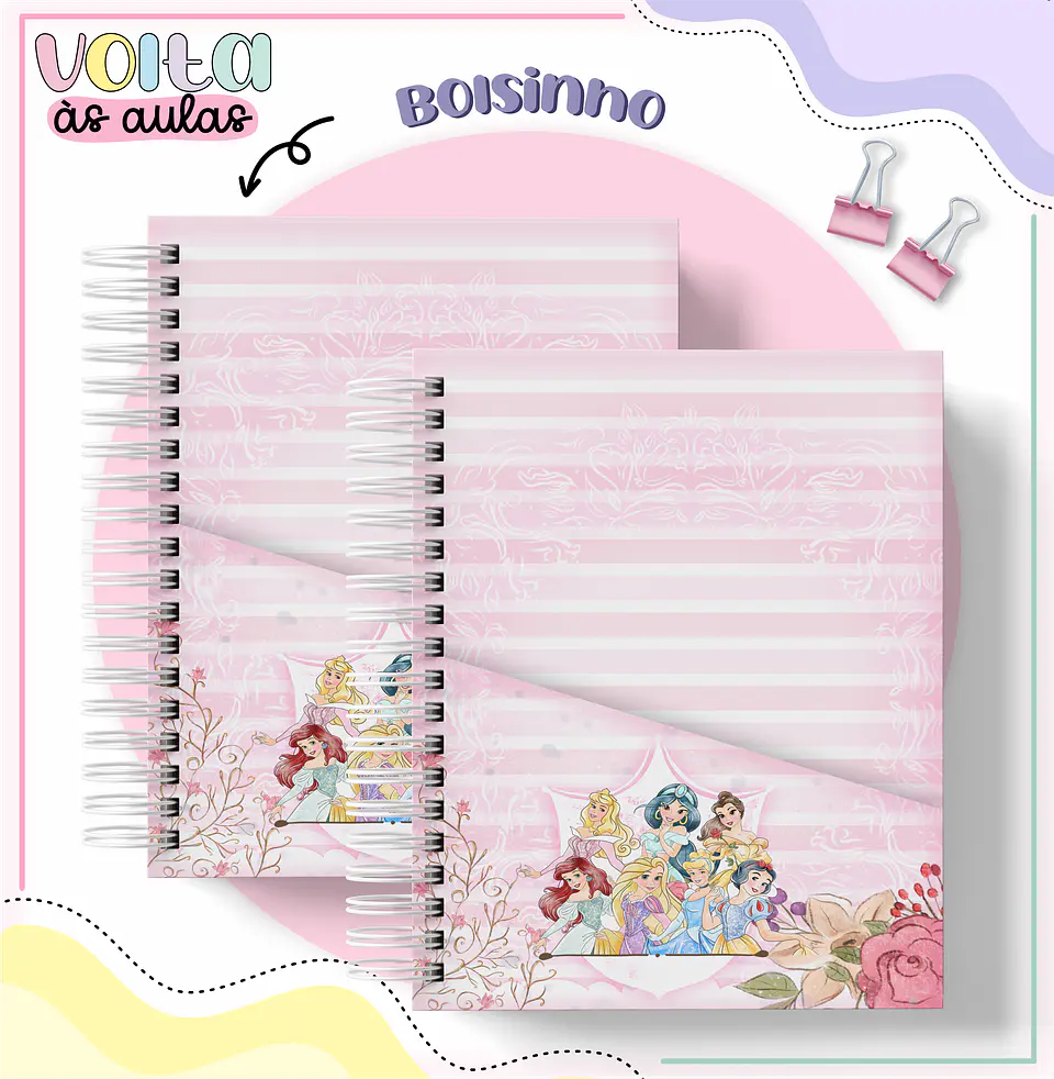 Arquivo encadernação kit escolar Princesas Disney -  LINA CRIATIVA 7
