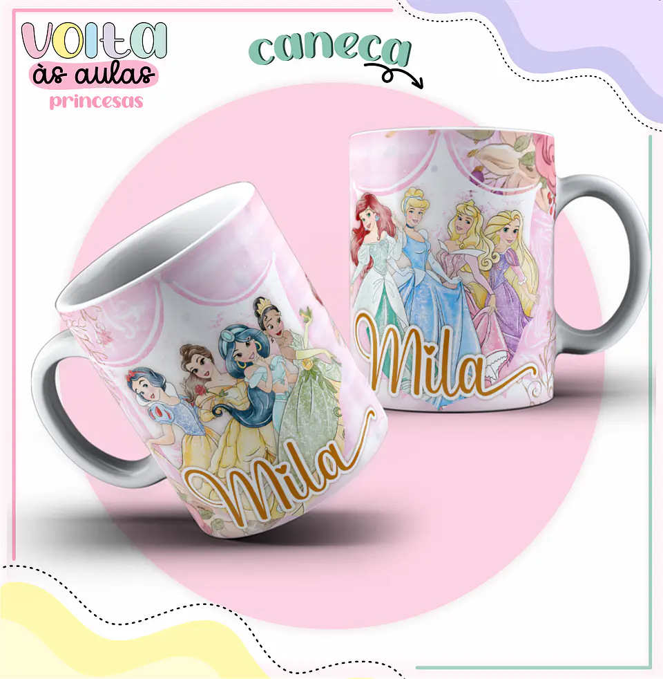 Arquivo encadernação kit escolar Princesas Disney -  LINA CRIATIVA 12