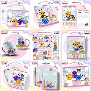 Arquivo encadernação kit escolar Bolofofos -  LINA CRIATIVA