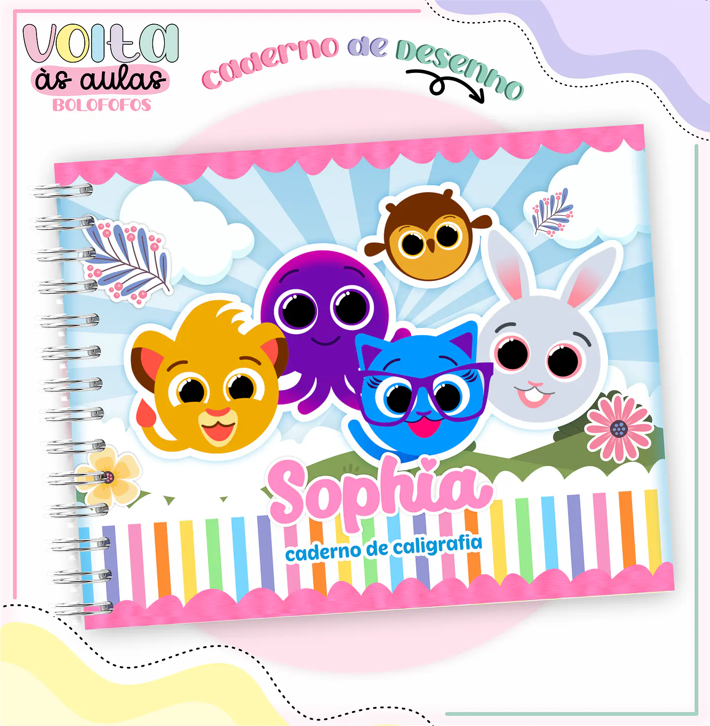 Arquivo encadernação kit escolar Bolofofos -  LINA CRIATIVA 2