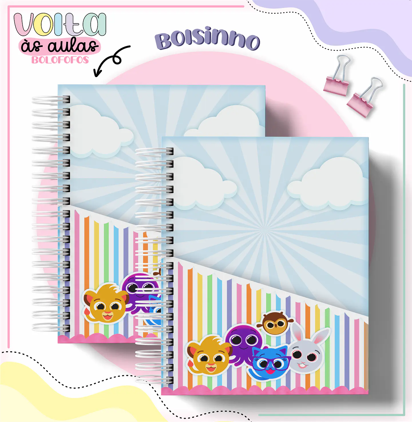 Arquivo encadernação kit escolar Bolofofos -  LINA CRIATIVA 3