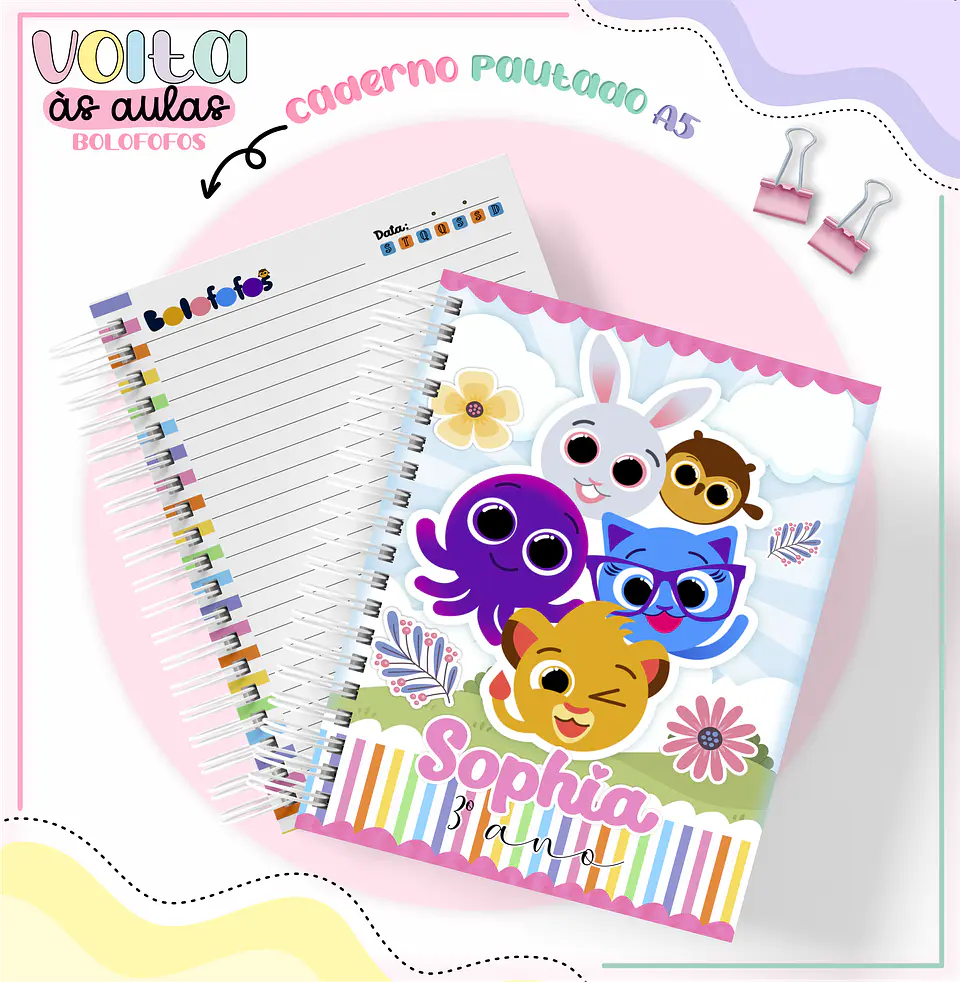 Arquivo encadernação kit escolar Bolofofos -  LINA CRIATIVA 4