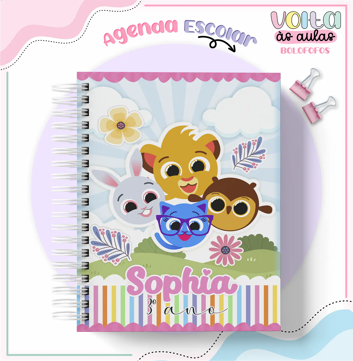 Arquivo encadernação kit escolar Bolofofos -  LINA CRIATIVA 5