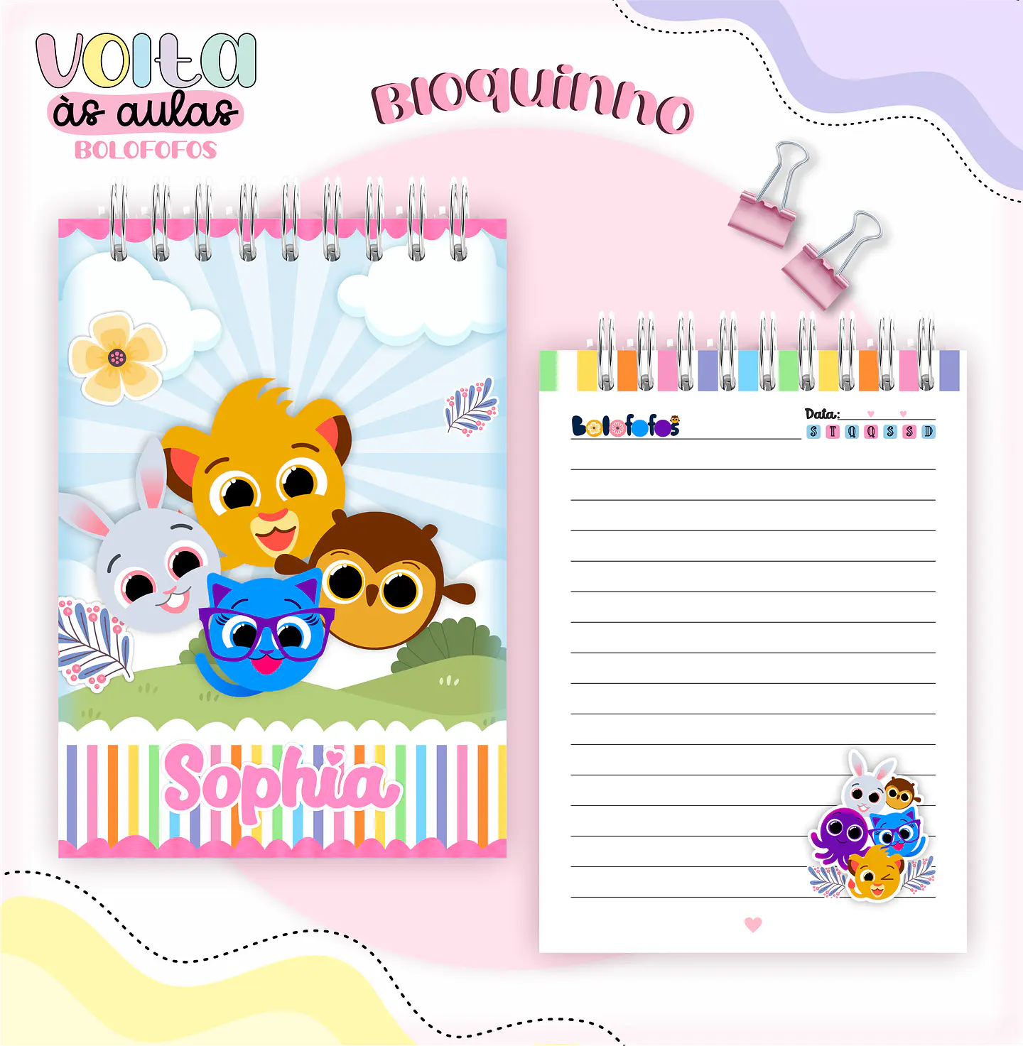 Arquivo encadernação kit escolar Bolofofos -  LINA CRIATIVA 10