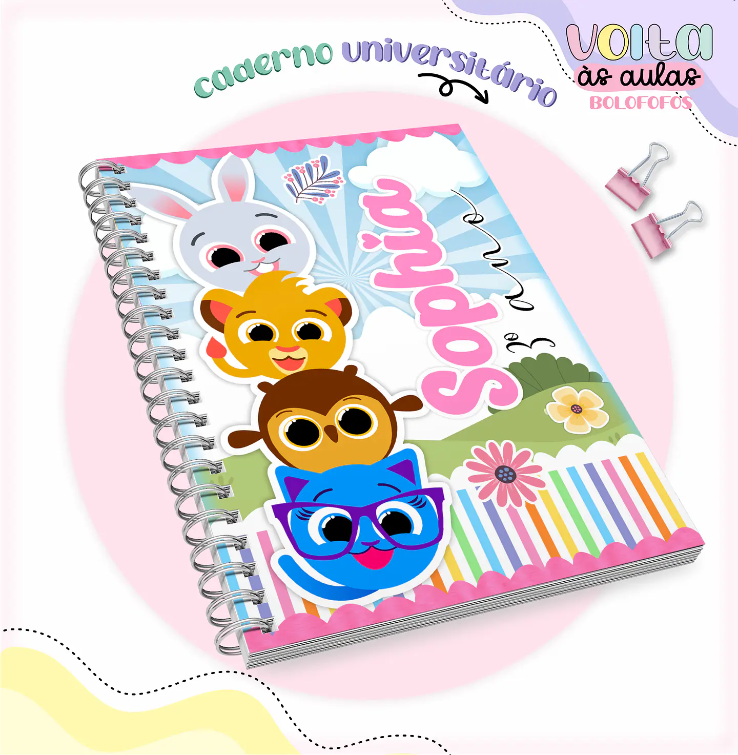 Arquivo encadernação kit escolar Bolofofos -  LINA CRIATIVA 11