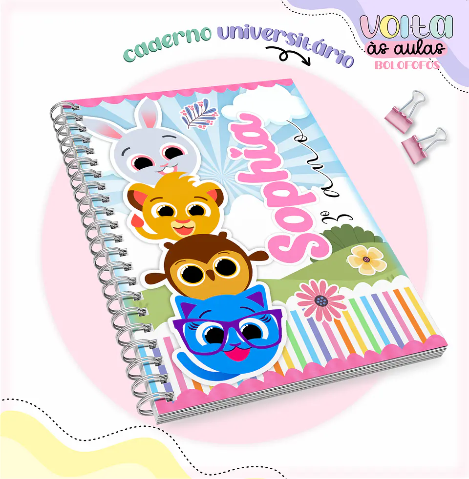 Arquivo encadernação kit escolar Bolofofos -  LINA CRIATIVA 11