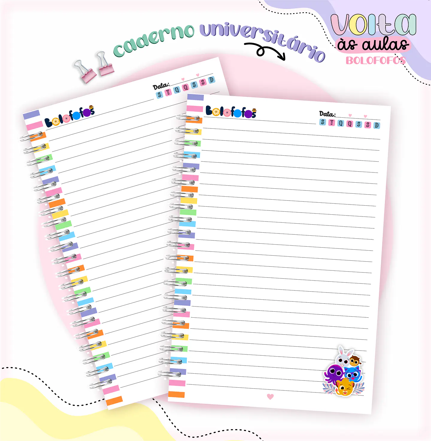 Arquivo encadernação kit escolar Bolofofos -  LINA CRIATIVA 12