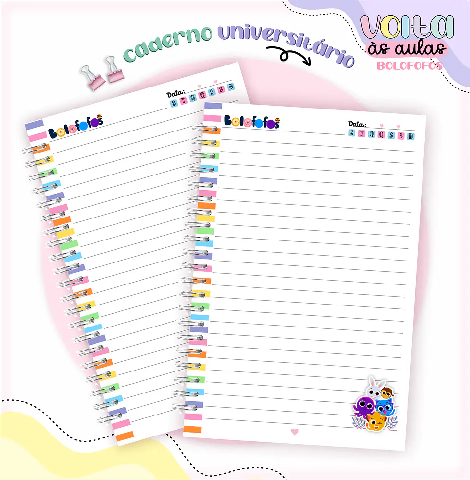 Arquivo encadernação kit escolar Bolofofos -  LINA CRIATIVA 12