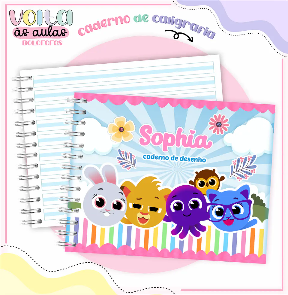 Arquivo encadernação kit escolar Bolofofos -  LINA CRIATIVA 13