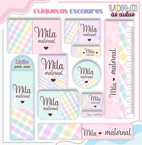 Arquivo Etiqueta Escolar Candy - LINA