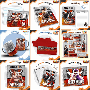 Arquivo encadernação kit escolar Free Fire - LINA CRIATIVA