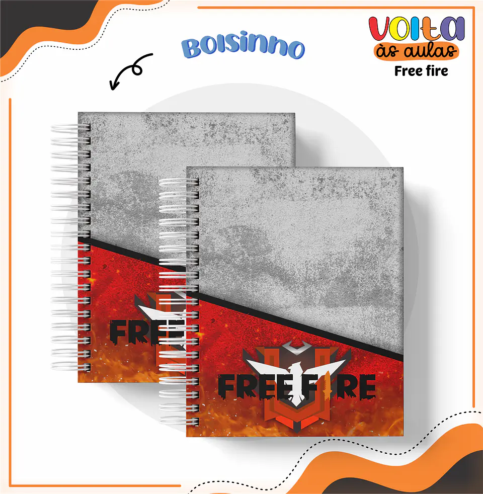Arquivo encadernação kit escolar Free Fire - LINA CRIATIVA 9