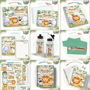 Arquivo encadernação kit escolar Safari - LINA CRIATIVA
