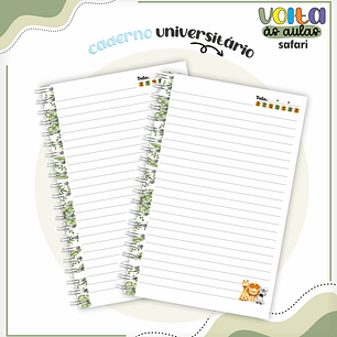 Arquivo encadernação kit escolar Safari - LINA CRIATIVA