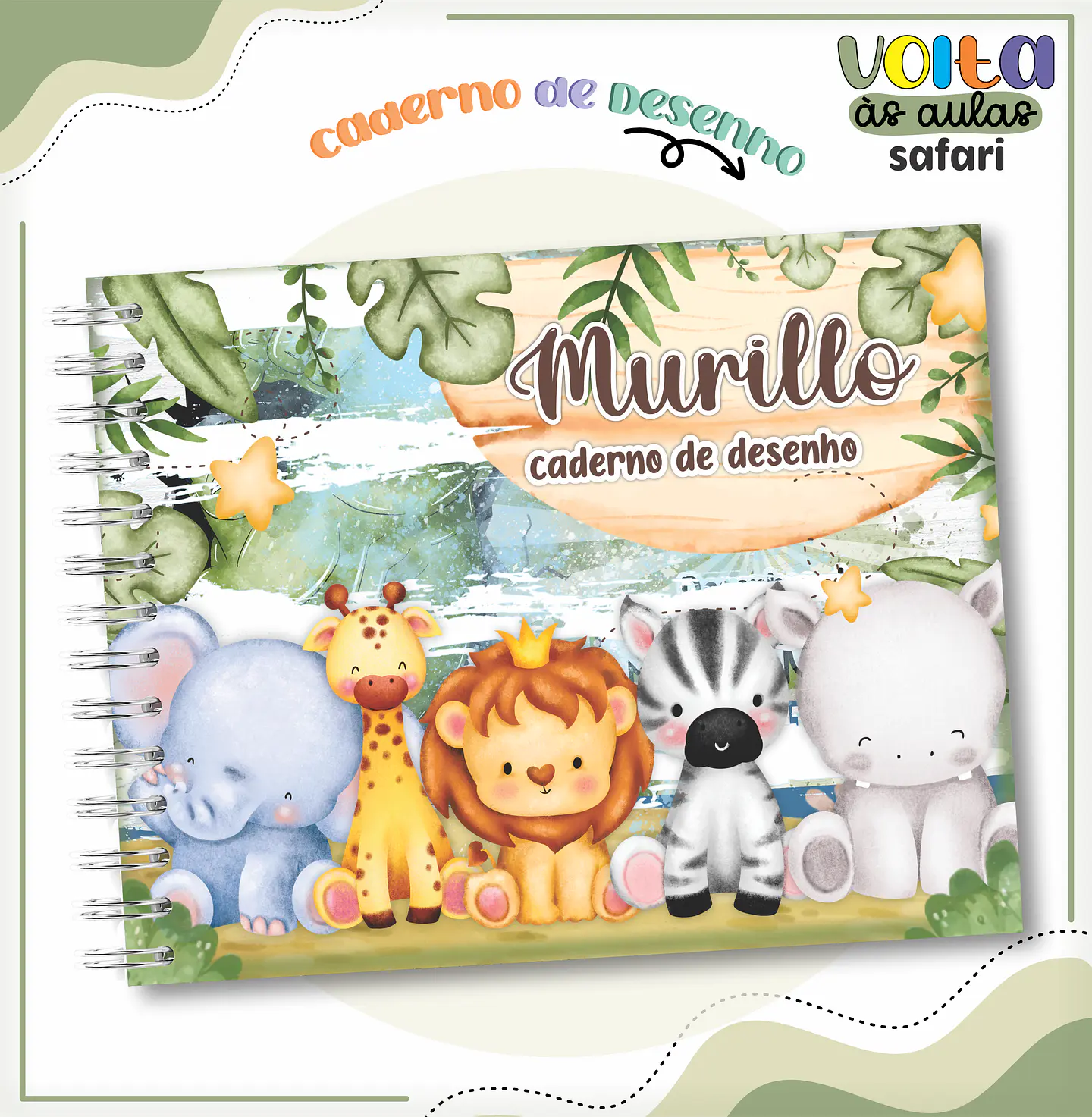 Arquivo encadernação kit escolar Safari - LINA CRIATIVA 4
