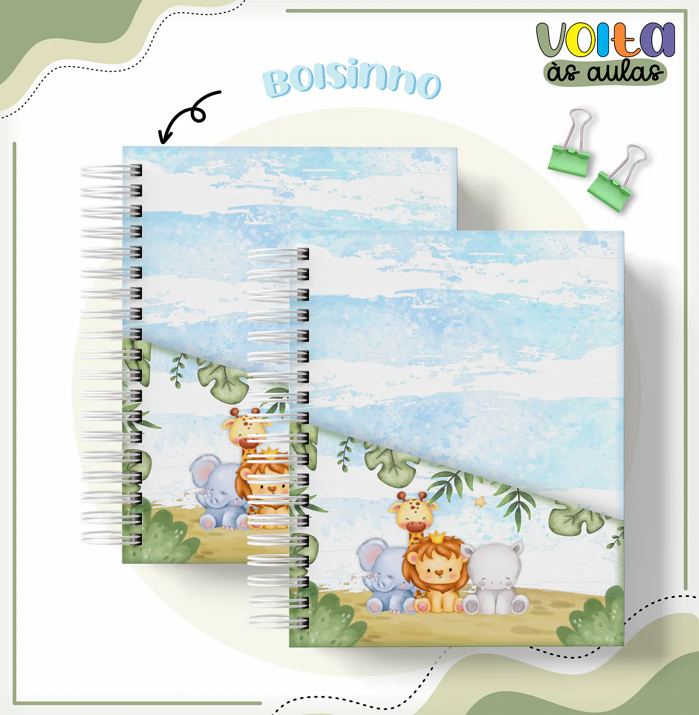 Arquivo encadernação kit escolar Safari - LINA CRIATIVA 5