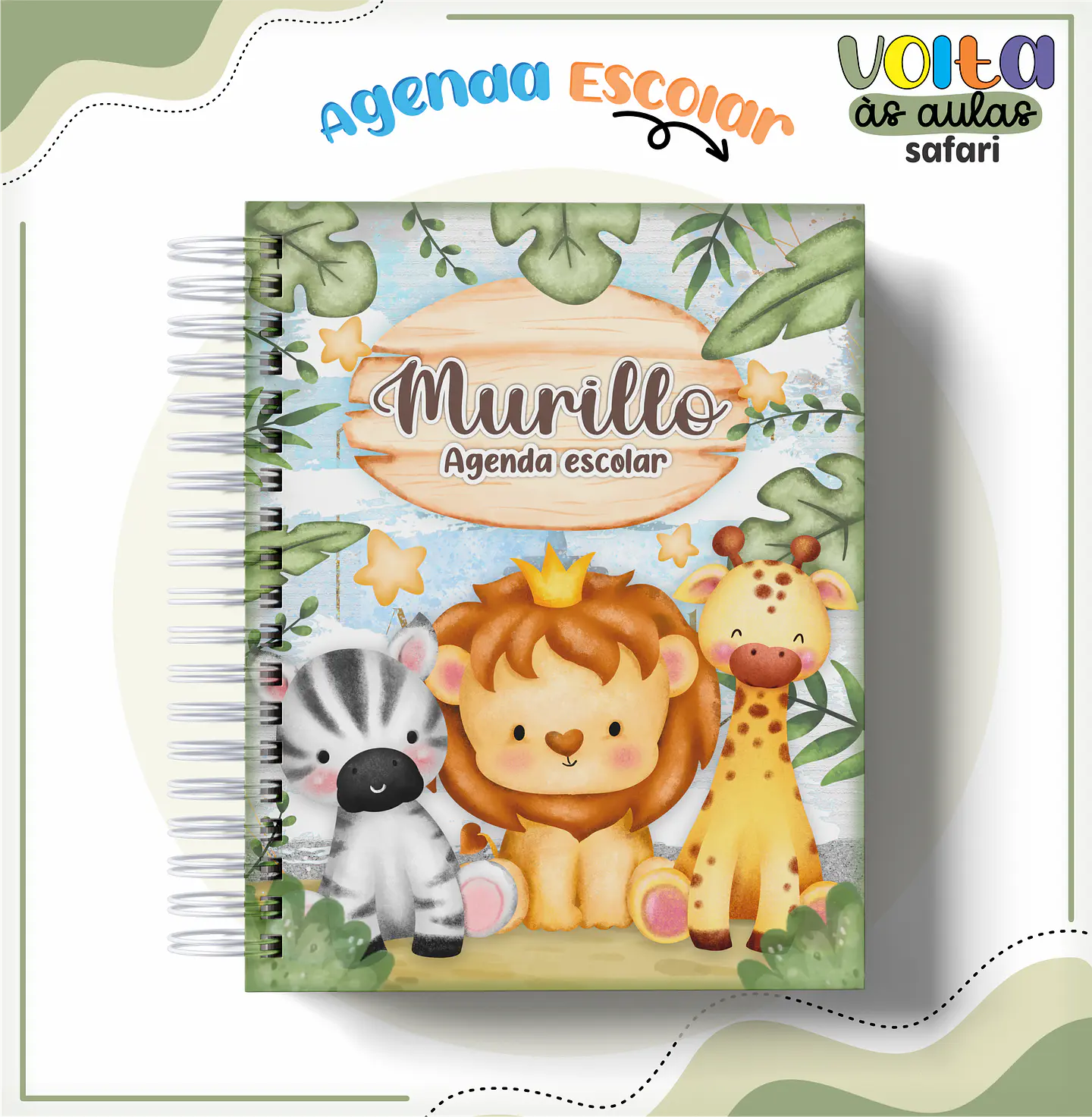 Arquivo encadernação kit escolar Safari - LINA CRIATIVA 7