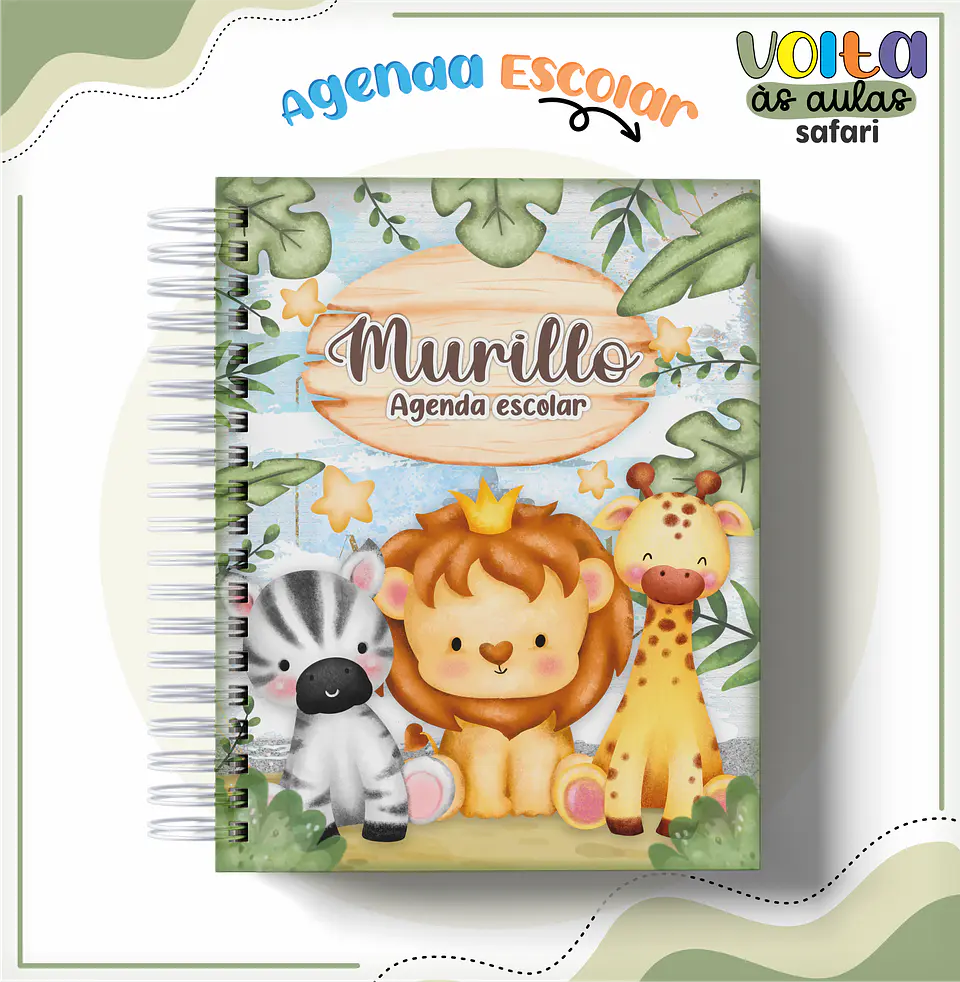 Arquivo encadernação kit escolar Safari - LINA CRIATIVA 7