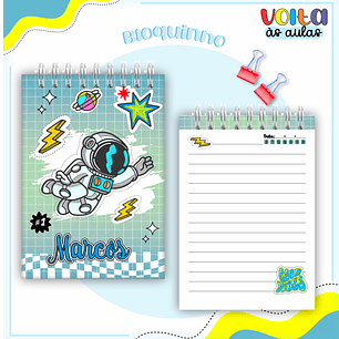 Arquivo encadernação kit escolar Astronauta - LINA CRIATIVA